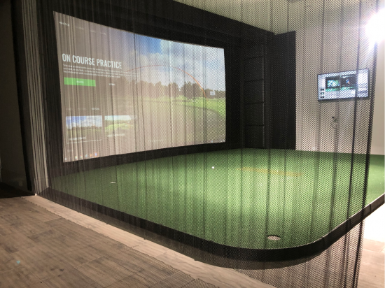 TrackMan with custom curved screen and recessed Fiberbuilt strip - New York