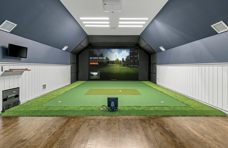 TrackMan simulator with angled pads and recessed lighting - New Jersey