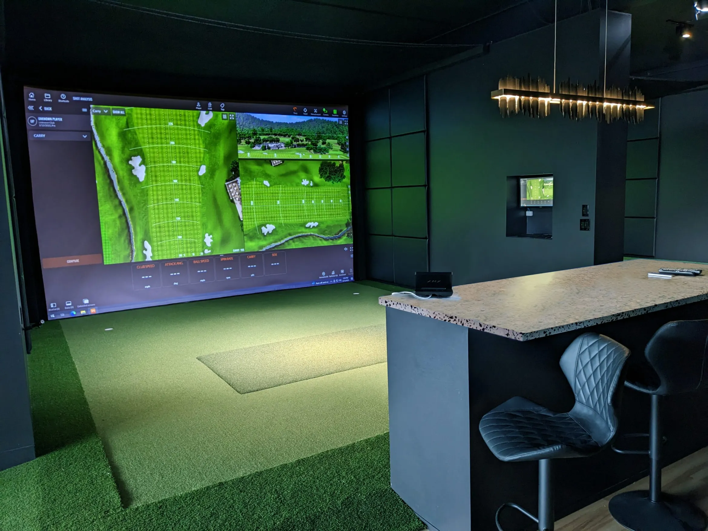 custom design2golf simulator room