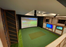 TrackMan set up in custom recessed basement - New York TrackMan set up in custom recessed basement - New York