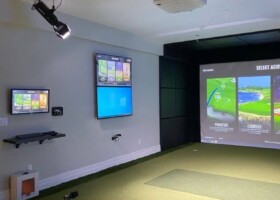 TrackMan with stacked TVs and iPad “One-Touch" Automation - New Jersey TrackMan with stacked TVs and iPad “One-Touch" Automation - New Jersey
