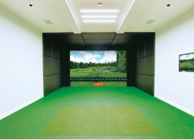 TrackMan with recessed lighting and custom ceiling pads - New Jersey TrackMan with recessed lighting and custom ceiling pads - New Jersey