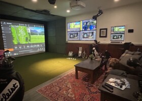 The ultimate man cave with 7 displays, one touch automation and 5.2 surround sound. - Massachusetts