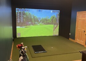 Who doesn't need a golf sim in their cabin? Features, Uneekor EYE XO2, high speed cameras, pressure mat, and one-touch iPad automation - Georgia