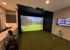 Entertain in style! This custom space features a wet bar and allows you to practice and play 100's of the worlds best courses - Georgia Entertain in style! This custom space features a wet bar and allows you to practice and play 100's of the worlds best courses - Georgia